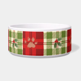 Comedero Tazón para perro de Navidad rústico – Rojo, verde