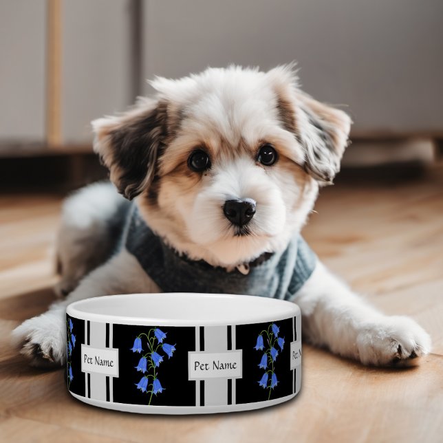 Comedero Tazón para perro en negro y blanco con campanillas (Subido por el creador)