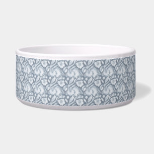 Comedero Tazón para perro gris elegante con diseño floral b