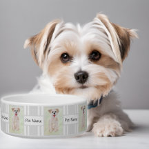 Tazón para perro Morkie con texto personalizable