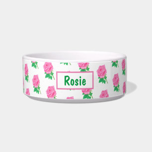 Comedero Tazón para perro o gato de rosa rosa