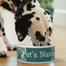 Tazón para perro personalizado con huella en cuadr