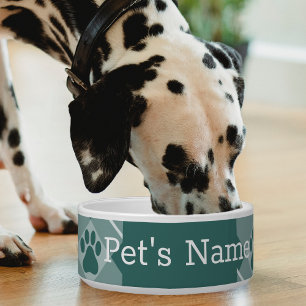 Comedero Tazón para perro personalizado con huella en cuadr