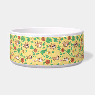 Comedero Tazón para perro pomerania con Kawaii tropical de 