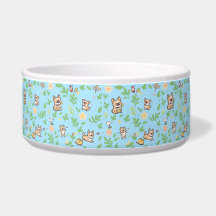 Tazón para perros Bulldog Francés Floral Pastel de