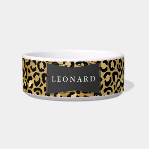 Comedero Tazón para perros con patrón de piel de leopardo m