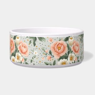 Comedero Tazón para perros con rosas Vintage Cottagecore