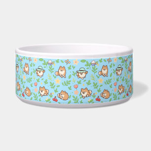Comedero Tazón para perros Pomerania con diseño floral de p
