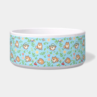 Comedero Tazón para perros Pomerania con diseño floral de p