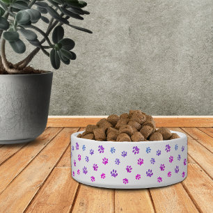 Comedero Tazón pequeño con estampado de huellas de patas ro