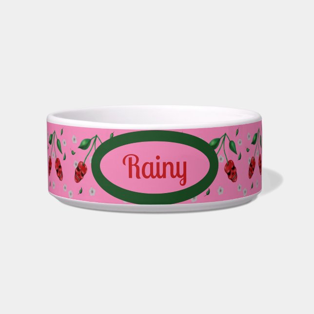 Comedero Tazón personalizado Cherry Skulls (Frente)