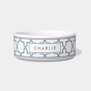 Comedero Tazón Personalizado con Patrón de Estrella en Azul