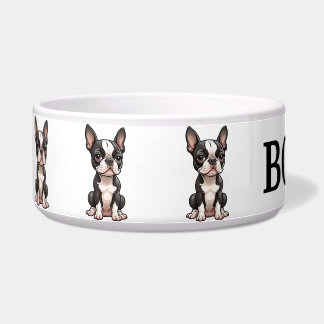 Comedero Tazón personalizado de Boston Terrier lindo