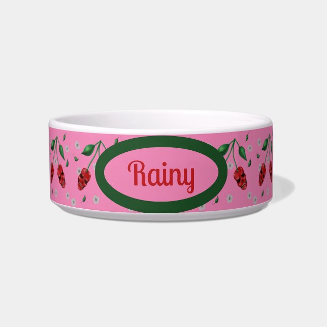 Comedero Tazón personalizado de Cherry Skulls (Frente)