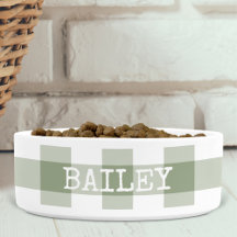 Tazón Personalizado de Cuadros de Verde Salvia par