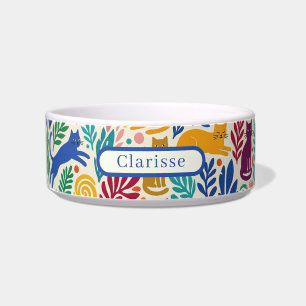 Comedero Tazón personalizado de gatos al estilo de Matisse
