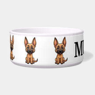 Comedero Tazón personalizado de Malinois belga de dibujos a