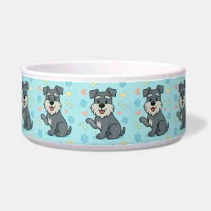 Comedero Tazón personalizado de Schnauzer de dibujos animad