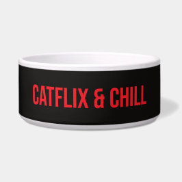 Comedero Tazón personalizado para gatos – “Catflix & Chill”