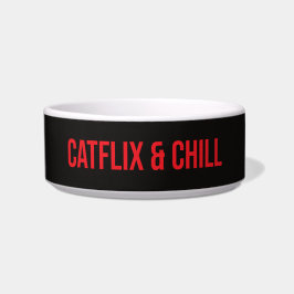 Comedero Tazón personalizado para gatos – “Catflix & Chill”