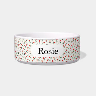 Comedero Tazón personalizado para mascotas con rosas