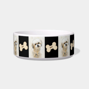Comedero Tazón personalizado para perro Malshi blanco