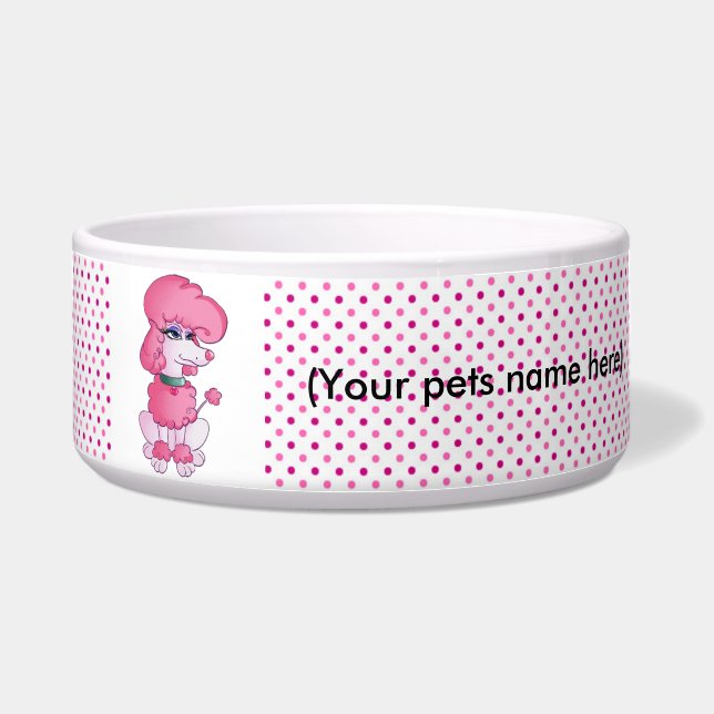 Comedero Tazón/Poodle de mascotas personalizado (Frente)