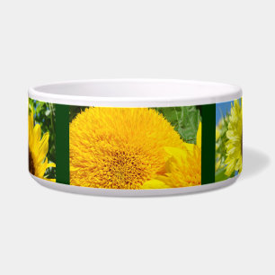 Comedero Tazones de comida y agua para perros con girasoles
