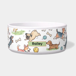 Comedero Tazones para alimentar perros lindos jugando en to