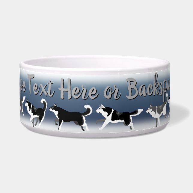 Comedero Tazones para mascotas Husky Personalizados Tazón S (Frente)