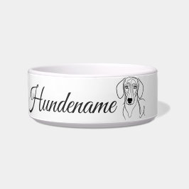 Comedero Teckel Minimalist Line Art personalized bowl