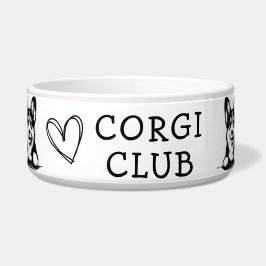 Comedero Tema Corgi negro y blanco