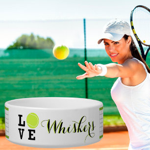 Comedero Tema de tenis Mascota de nombre personalizado