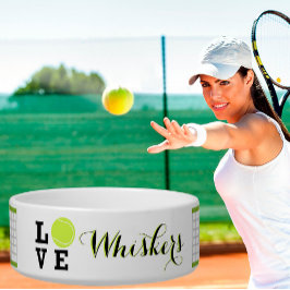 Comedero Tema de tenis Mascota de nombre personalizado