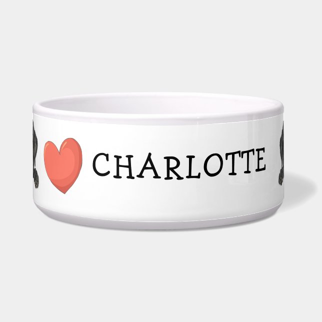 Comedero Tema personalizado de Labrador Retriever negro cur (Frente)