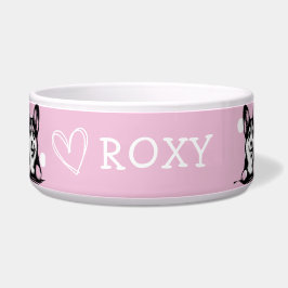 Comedero Tema rosa del Personalizar de Peeking Corgi