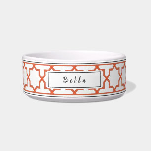 Comedero Terracota personalizada y patrón de estrella blanc