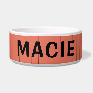 Comedero Terracota y negro de tiras delgadas nombre perro g