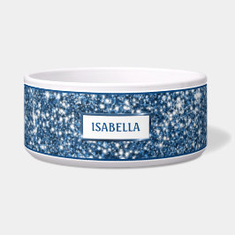 Comedero Textura de brillo azul falso con nombre personaliz
