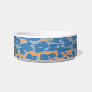 Comedero Textura de huella animal azul vintage del leopardo