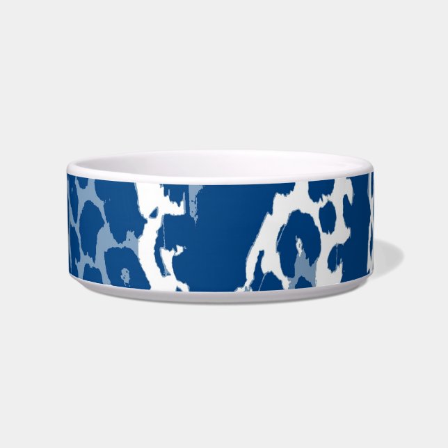 Comedero Textura retro azul blanco de la impresión animal d (Frente)
