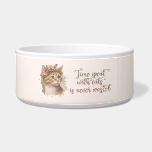 Comedero Tiempo pasado con gatos Diseño de acuarela de gato