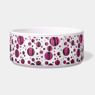Comedero Tigre de punto de polka con impresión rosa calient