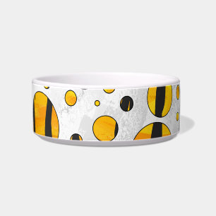 Comedero Tigre de punto de polka impresión negro y Naranja