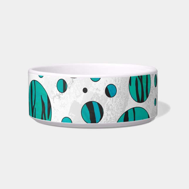 Comedero Tigre de punto de polka negro e impresión Verde az (Derecha)