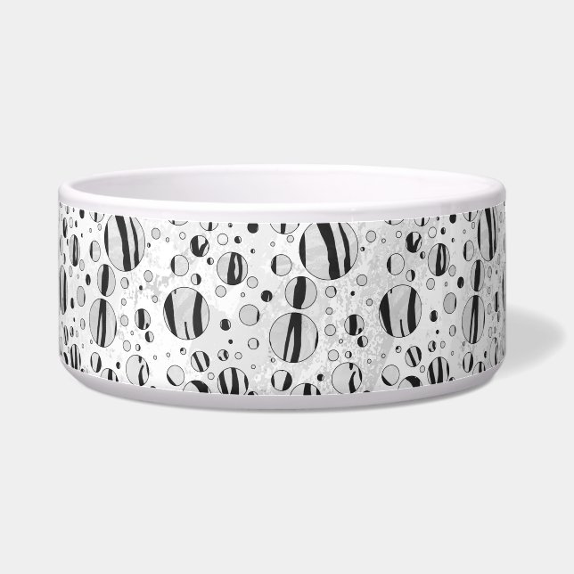 Comedero Tigre de puntos de polka - Impresión en blanco y n (Derecha)