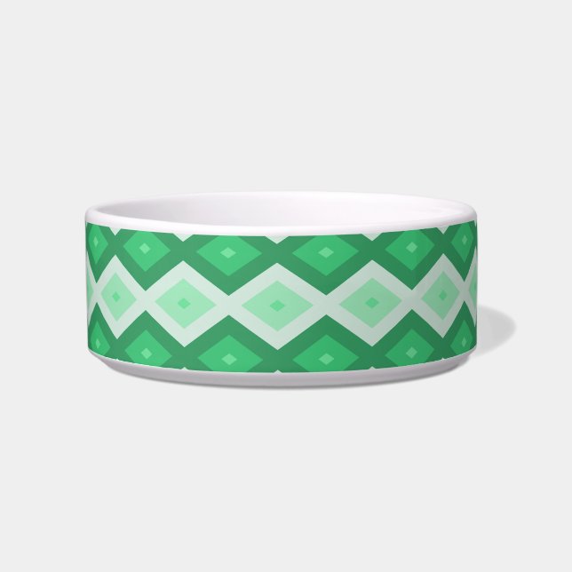 Comedero Tonos de patrón de diamante verde (Frente)