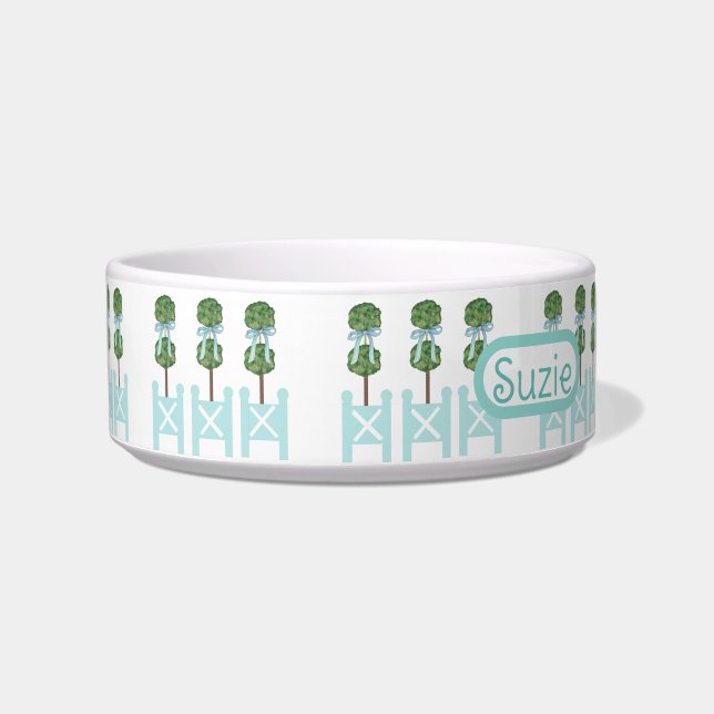 Comedero Topiary Pintado Perro de Robin's Egg Blue Topiarie (Frente)