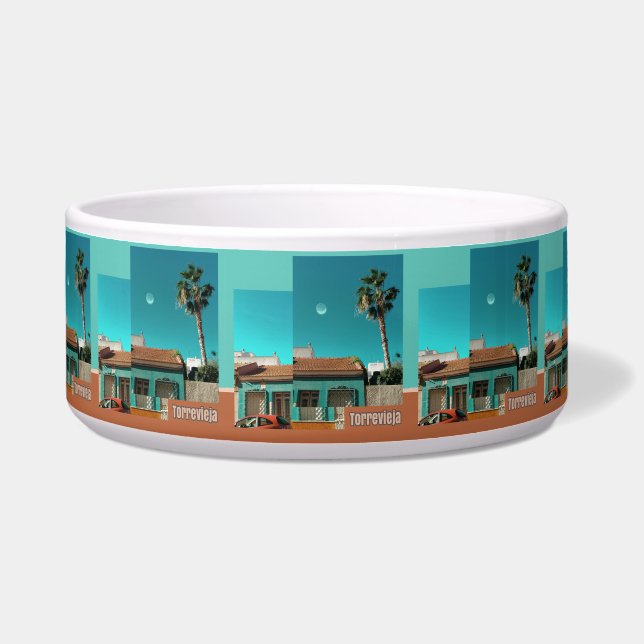 Comedero Torrevieja en Naranja y Turqoise (Frente)