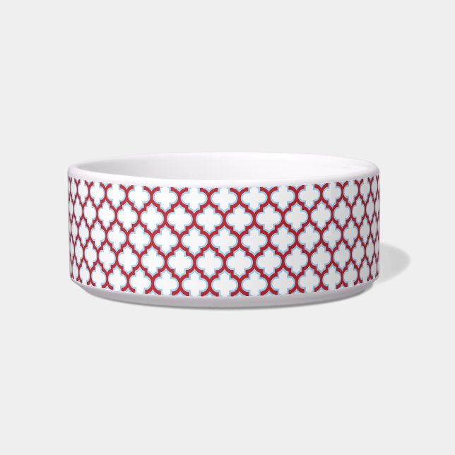 Comedero Trellis blanca y roja, Entramado, Quatrefoil (Frente)